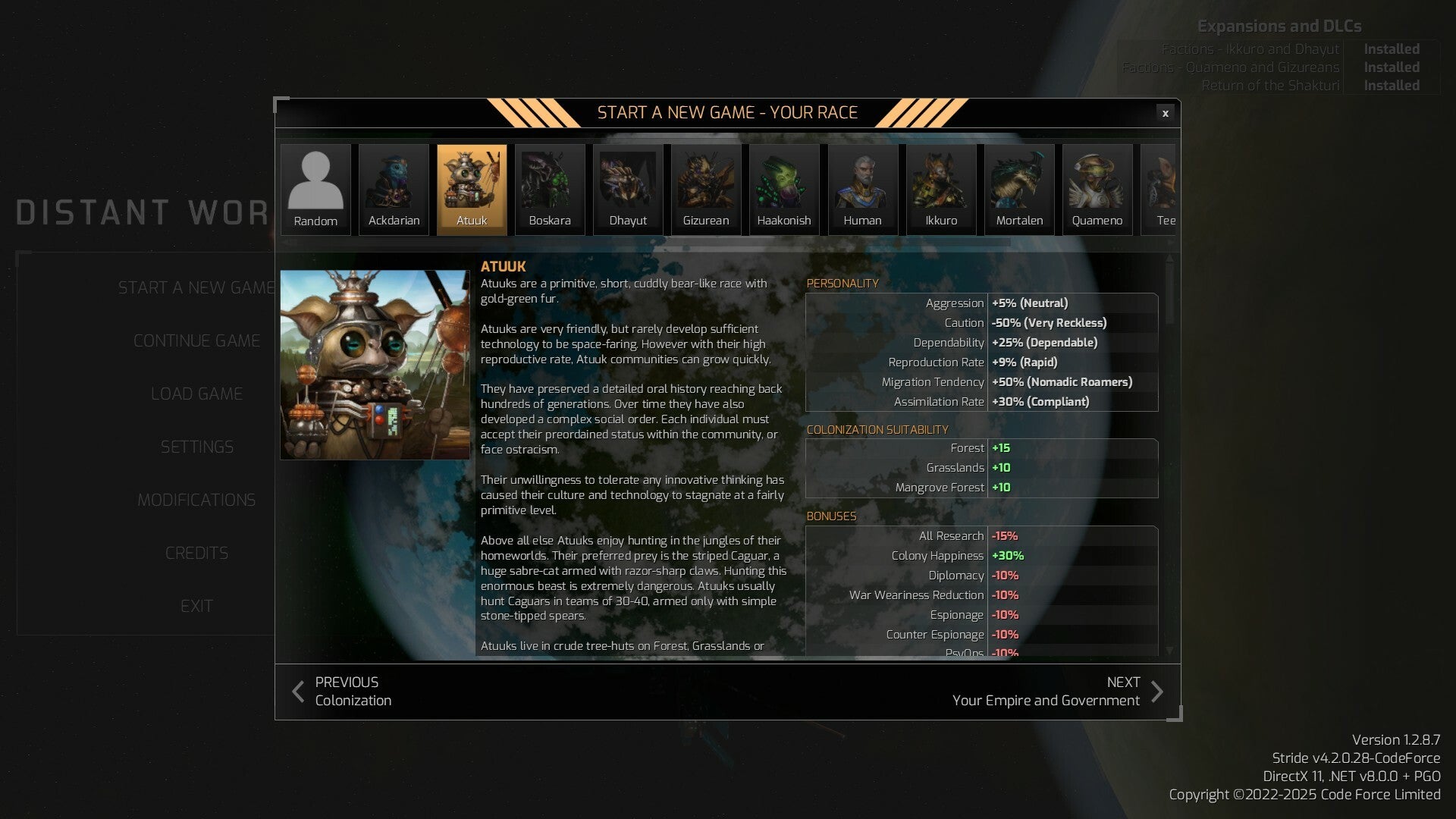 Distant Worlds 2: Factions - Atuuk and Wekkarus PC - DLC